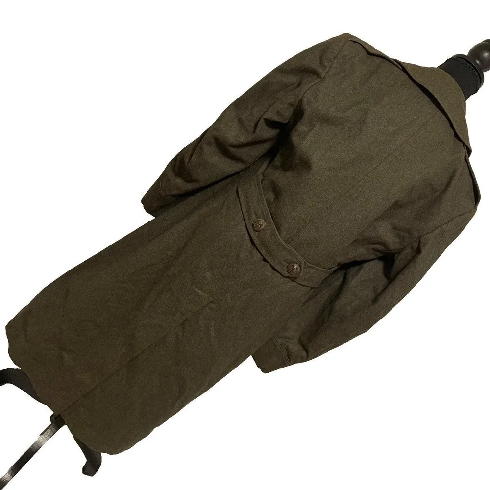 Vtg USMC K. Bessecaire Overcoat‎ Man's Wool Kersey 36S Green